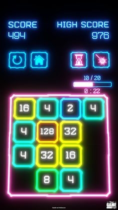 Neon Puzzle 2048: Merge Games - Screenshot 1