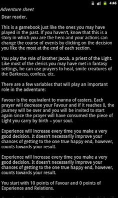 Path of Heresy Gamebook - Screenshot 1