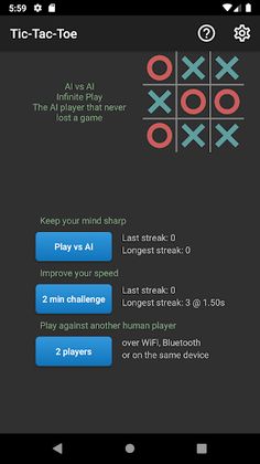 TicTacToe - Unbeatable AI, 2 p - Screenshot 1