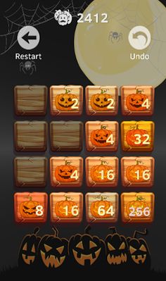 2048: Halloween Pumpkins Puzzl - Screenshot 3
