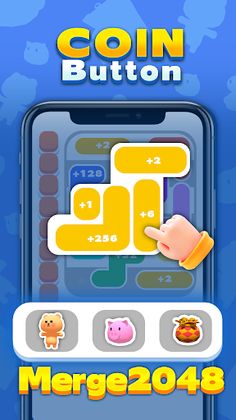 Coin Button:merge wood 2048 - Screenshot 2