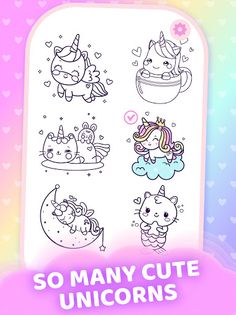 Sparkling Unicorns Color Book - Screenshot 2