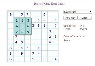 CompuCanada SUDOKU - Screenshot 1