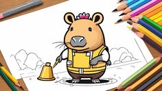 Capybara Construction Coloring - Screenshot 4