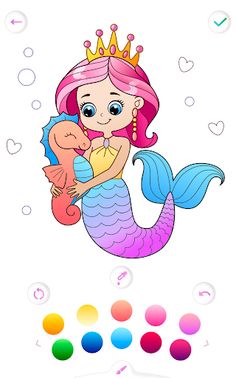 Mermaid coloring book gradient - Screenshot 2