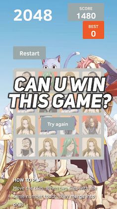 2048 Fairy Tail Time Killer - Screenshot 3