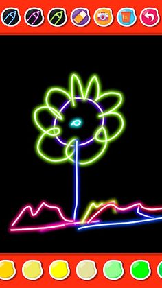 Neon Glow Sonica drawing kids - Screenshot 4