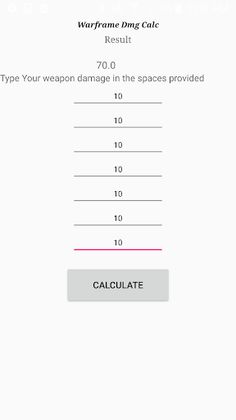 Warframe Calculator - Screenshot 1