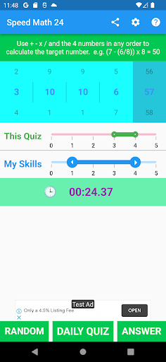 Speed Math 24 - Screenshot 3
