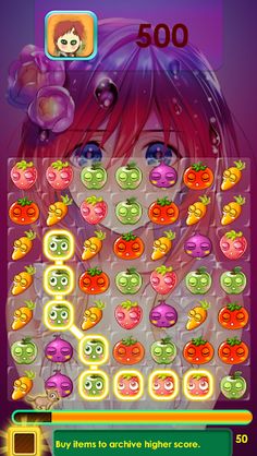 Anime Fruits Match 3 Game - Screenshot 3