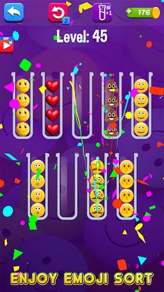 Emoji Sort Puzzle Game - Screenshot 1