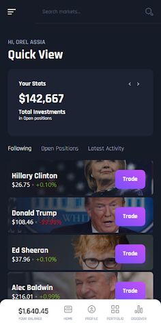 PopX - Trade celebrities and m - Screenshot 1