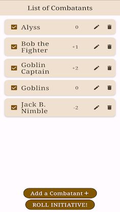 Initiative Tracker - Screenshot 1