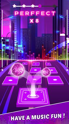 Neon Tiles Hop: EDM Ball - Screenshot 1