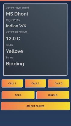 T20 Cricket Auction - Screenshot 1