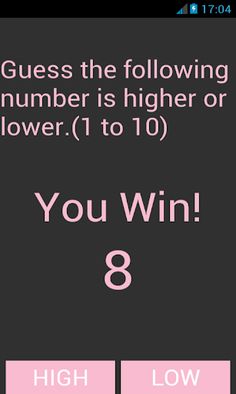 Guess High Low - Screenshot 2