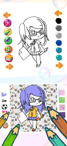 Kawaii Coloring Anime Book - Screenshot 4