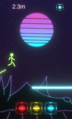 Neon Stickman Draw Runner - Screenshot 2