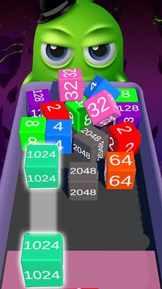 Chain merge 2048: 3D Cube game - Screenshot 1
