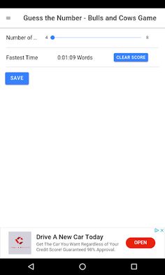 Guess the Number - Bulls and C - Screenshot 3