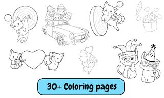 Cute Cat Coloring Pages - Screenshot 3