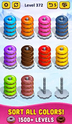 Donut Hoop Stack 3d Color Sort - Screenshot 4