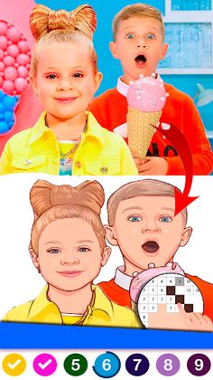 Diana and Roma Games Coloring - Screenshot 1