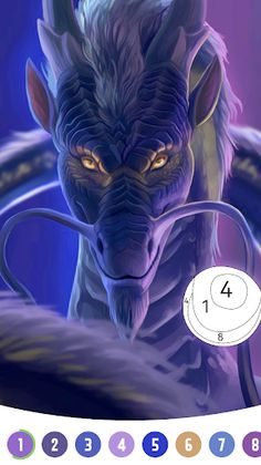 Dragon Color by Number Game - Screenshot 2