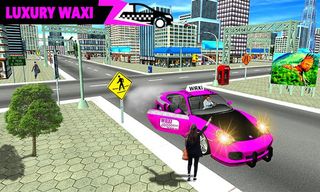 Pink Taxi Driving Game 3D - Screenshot 1