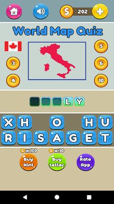 Fun Quizzes - World Map Quiz - Screenshot 3