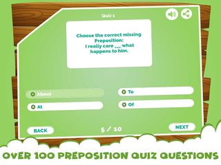 Learning Prepositions Quiz App - Screenshot 1