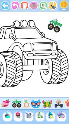Monster Truck & Cars Coloring - Screenshot 1