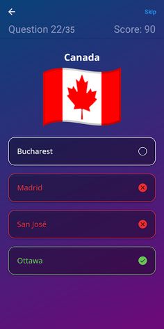 Capitals Quiz - Screenshot 2