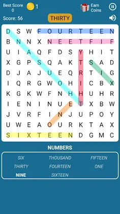 Word Search Game in English - Screenshot 2