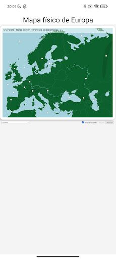 Mapa físico de Europa Juego - Screenshot 1