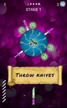 Virus Hit - knife shooting, di - Screenshot 1