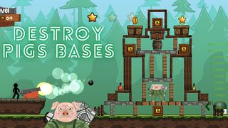 Stickman against pigs - Screenshot 1