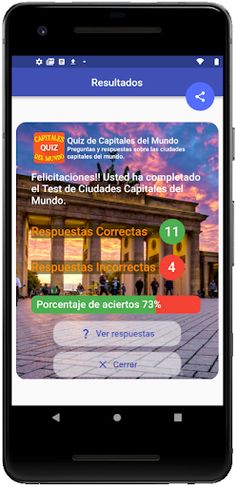 Quiz de ciudades capitales - Screenshot 1