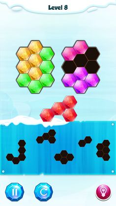 Hexa IceLand - puzzle game - Screenshot 2