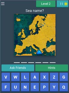 Seas, gulfs on world map-quiz - Screenshot 3