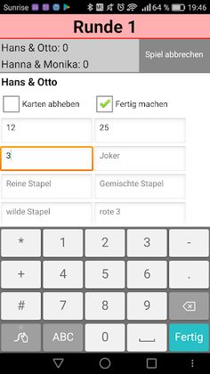 Hand & Foot Punkterechner - Screenshot 3