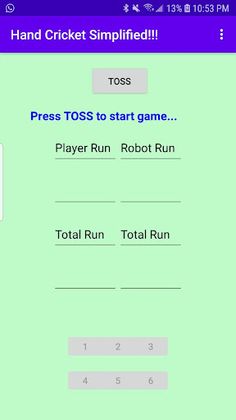 Hand Cricket Simplified!!! - Screenshot 1