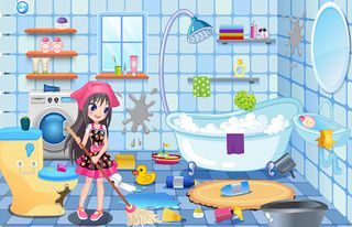 game girls cleaning house - Screenshot 2