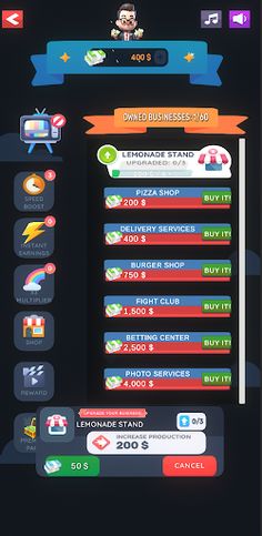 Billionaire Quest: Businesses - Screenshot 2