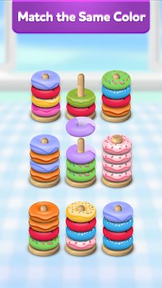 Hoop Stack 3D - Color Sort - Screenshot 2