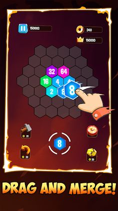 2048 Hexagon Merge Number Game - Screenshot 1