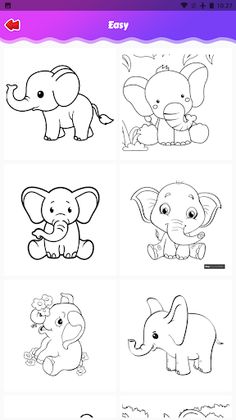 Cute Elephant Coloring Pages - Screenshot 2