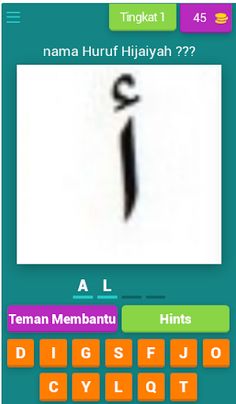 tebak nama huruf hijaiyah - Screenshot 1