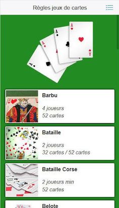 Règles jeux de cartes - Screenshot 1