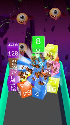 Chain merge 2048: 3D Cube game - Screenshot 4